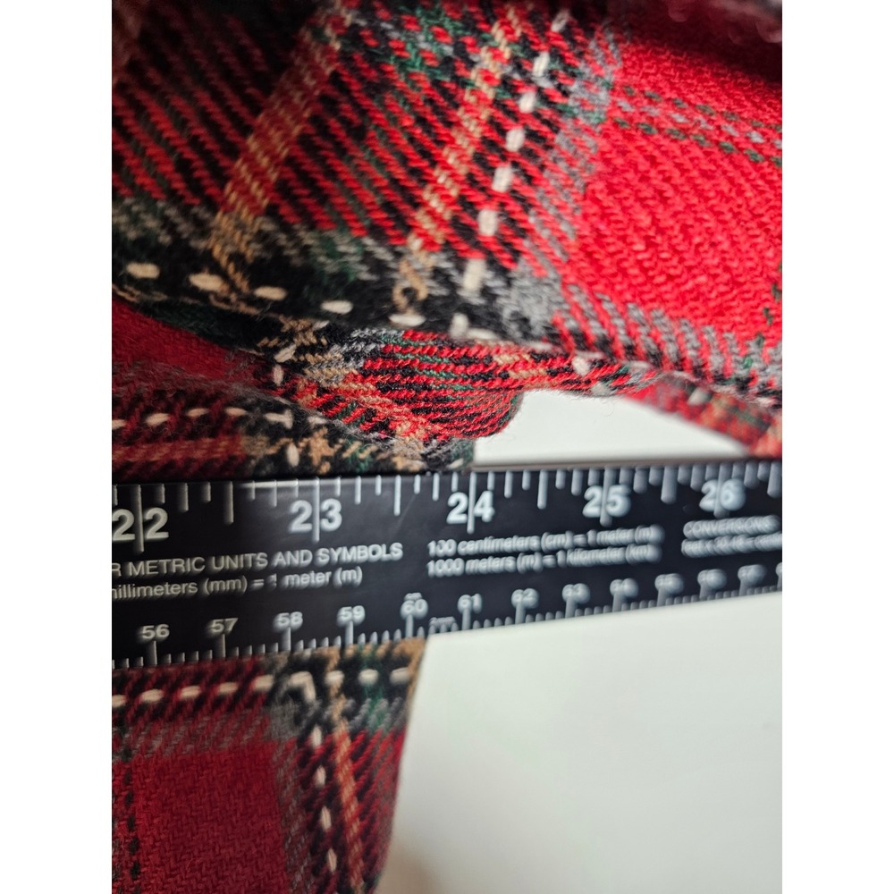 Dark Academia Live a Little Plaid Blazer Womens 1X Red Wool Blend Peplum Jacket - Picture 5 of 10